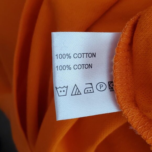 Clique Mens 4XL Orange Cotton Polo Shirt With Collar & Short Sleeves - Picture 7 of 8